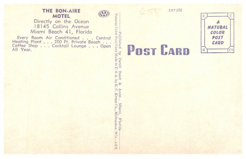 Florida  Miami  Beach  Bon-Aire Motel