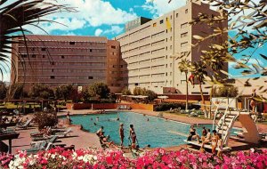 LAS VEGAS, NV Nevada HOTEL RIVIERA Pool~Bathing Beauties c1950's Chrome Postcard