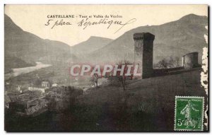 Old Postcard Castellane Tower and Vallee Du Verdon