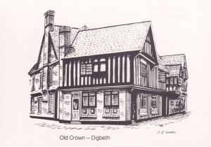 The Old Crown Digbeth Birmingham Pub Painting Postcard