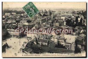 Old Postcard Chalons Sur Marne Panorama Towards The Cathedrale Notre Dame Tak...