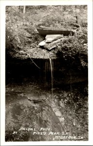 RPPC View of Bridal Falls, Pike's Peak McGregor IA Vintage Postcard H41