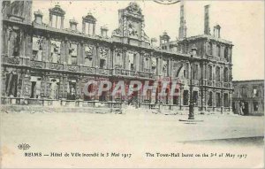 Old Postcard Reims City Hotel Fire May 3, 1917 Militaria