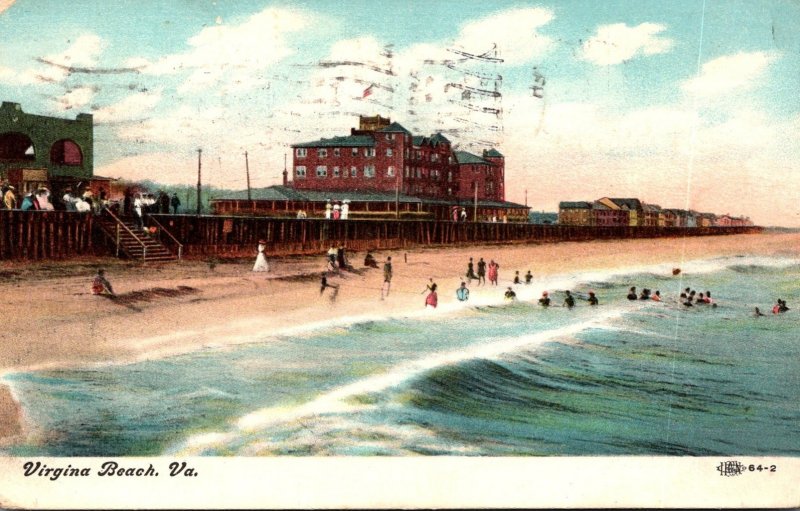 Virginia Virginia Beach Hotels and Beach Scene 1908