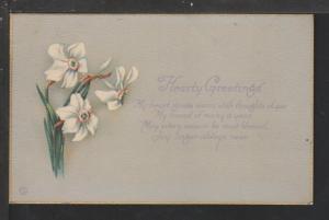 Hearty Greetings,Flowers Postcard 