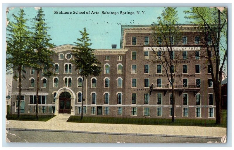 1912 Skidmore School Of Arts Scene Saratoga Springs NY Posted Vintage Postcard