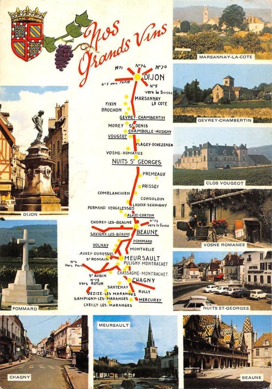 BT6583 En Bourgogne nos grands vins map cartes geographiques         France