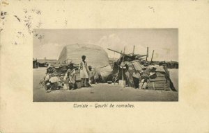 CPA AK TUNISIE Scenes & Types Gourbi de nomades (32790)