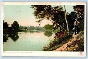 Racine Wisconsin WI Postcard Cedar Bend Root River Scenic View c1905's Antique