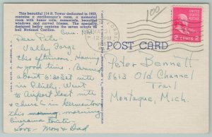 Valley Forge Pennsylvania~memorial Bell Tower~1940s Linen Postcard