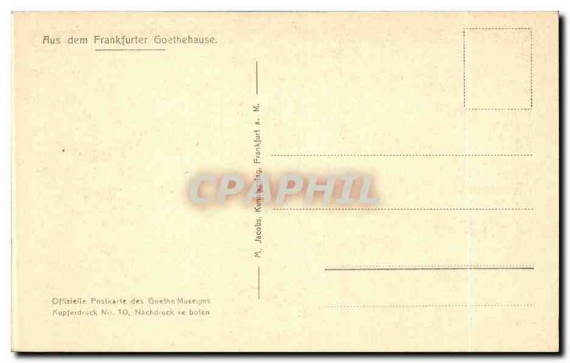 Postcard Old Studierzimmer Herrn der Rat Stock Library Library Frankfurter Go...