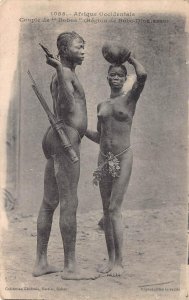 SENEGAL SCOTT #84 & 91 STAMPS AFRICA WOMEN NUDITY TO ROME ITALY POSTCARD 1920