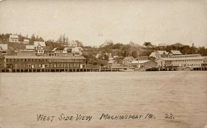 Machiasport ME West Side View Shoreline 1913 Real Photo Postcard