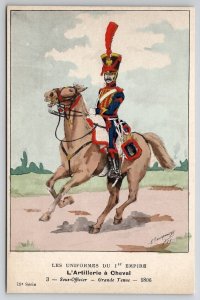 Uniformes 1st Empire 1806 L'Artillerie A Cheval No.3 Sous Officer Postcard A43