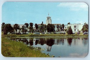 Leesburg Florida FL Postcard High School Exterior Building c1960 Vintage Antique