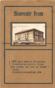 D35/ Springfield Minnesota Mn Real Photo RPPC Postcard 1912 High School Building