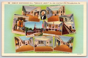 Philadelphia Pennsylvania, Independence Hall Cradle Of Liberty, Vintage Postcard