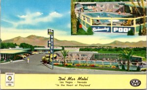 Postcard Del Mar Motel and Swimming Pool 1411 S. 5th Street Las Vegas, Nevada