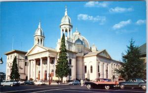 SAN JOSE, CA California   ST JOSEPH'S CHURCH  c1950s Cars Street Scene Postcard