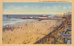 New Jersey Atlantic City Bathing Beach Scene