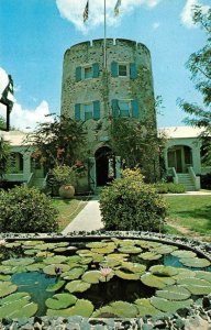 ST THOMAS, U.S. Virgin Islands   BLUEBEARD'S TOWER~Lily Pond  ROADSIDE  Postcard