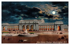 Postcard Washington DC - New Union Station at night