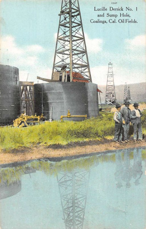 Coalinga California Lucille Dettick and Sump Hole Oil Fields antique pc CC26