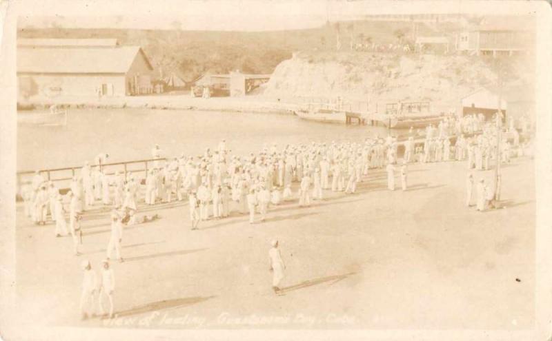 Guantanamo Cuba View of Landing Sailors Military Real Photo Postcard J55374