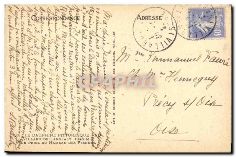 Old Postcard Villard de Lans View from Hamlet Stones