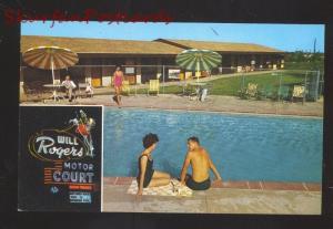 RULSA OKLAHOMA ROUTE 66 WILL ROGERS MOTEL SWIMMING POOL OLD POSTCARD