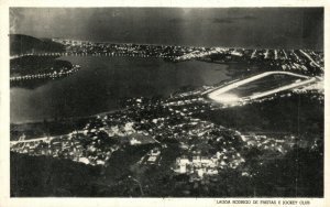 Brazil Rio De Janeiro Lagoa Rodrigo De Freitas e Jockey Club Vintage RPPC 08.51