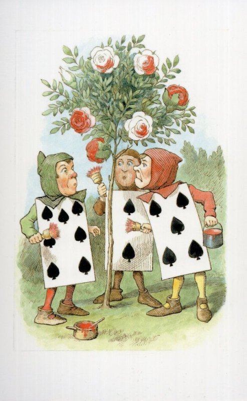 Pack Of Playing Cards Rose Garden Alice In Wonderland 1927 Book Postcard