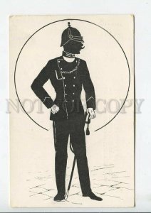 444194 Germany SILHOUETTE Type citizen Policeman postcard B.K.W.I. #551-5