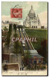 Old Postcard Paris The Montmartre Funicular Sacred Heart