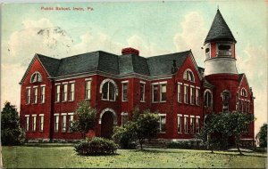 Postcard PA Irwin Public School Litho-Chrome - Publ. The Pittsburg News 1908 M13