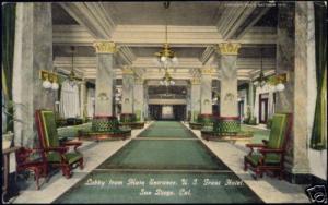 San Diego, Ca., U.S. Grant Hotel, Lobby, Main Entrance