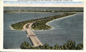 Million Dollar Causeway to Gulf Beaches - Clearwater, Florida pm 1938