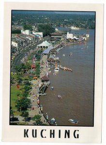 Malaysia 2015 Unused Postcard Kuching General View Boats