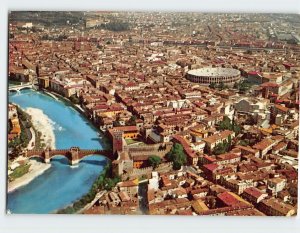 Postcard Sight from the plane, Verona, Italy