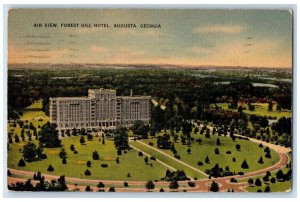 1942 Air View Forest Hill Hotel Augusta Georgia GA Posted Vintage Postcard