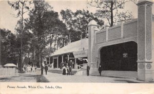 J58/ Toledo Ohio Postcard c1910 Penny Arcade White City Amusement 118