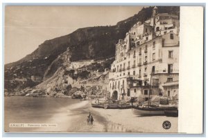 Amalfi Campania Italy Postcard Marina Panoramic View c1905 Unposted RPPC Photo