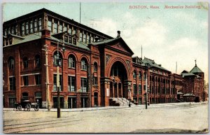 1910's Mechanics Building Boston Massachusetts MA Roadway Side Posted  Postcard