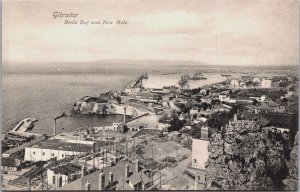 Gibraltar Rosia Bay And New Mole Vintage Postcard C117