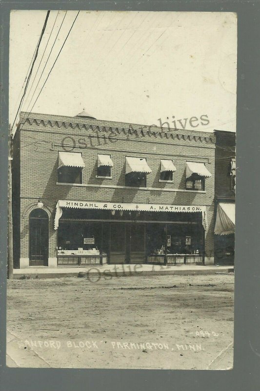 Farmington MINNESOTA RPPC 1914 GENERAL STORE Main Street nr Hampton Lakeville