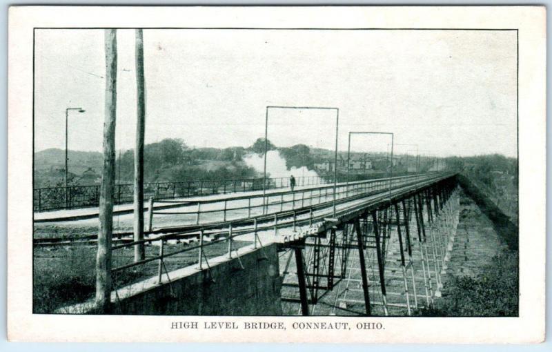 CONNEAUT, Ohio  OH    HIGH LEVEL BRIDGE  ca 1910s   Postcard