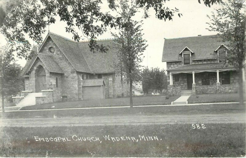 RPPC Postcard Episcopal Church Wadena MN Otter Tail 382