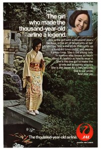 Japan Air Lines - 1970's Vintage Ad (The Thousand Year Old Airline)