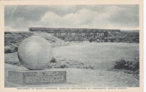 Train & Monument to David Thompson, English Geographer, Verendrye, ND, 1910-20s
