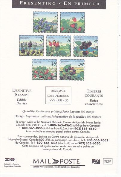 Stamps Of Canada Edible Berries 1992